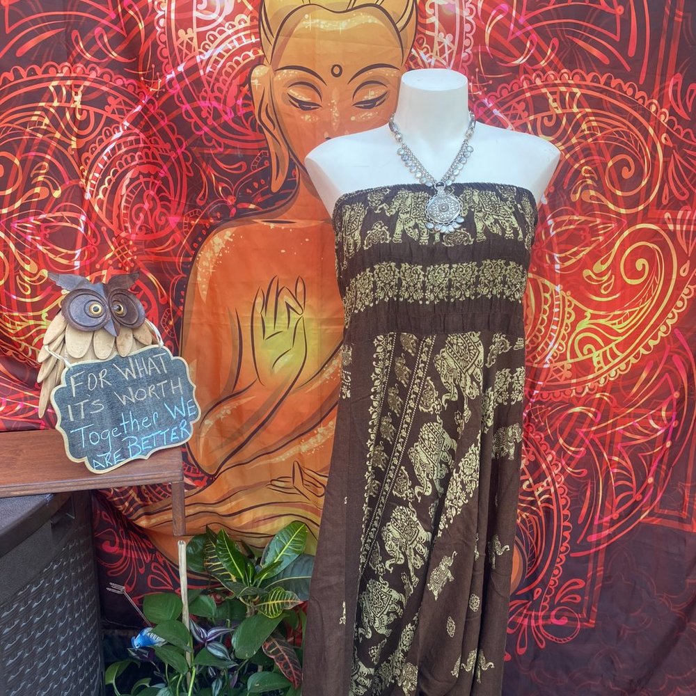 344-Harem Romper Jumpsuit & Mandella Necklace